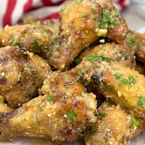 Keto Air Fryer Garlic Parmesan Chicken Wings Low Carb Recipe KetoVale