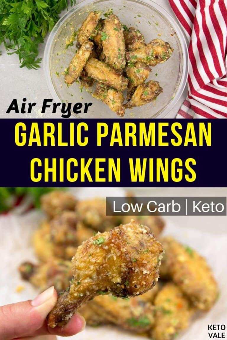 Keto Air Fryer Garlic Parmesan Chicken Wings Low Carb Recipe KetoVale