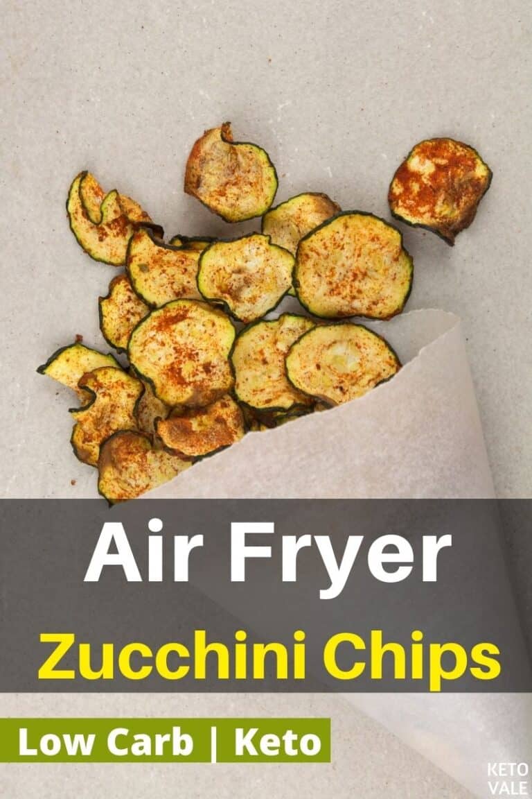 Easy Keto Air Fryer Zucchini Chips Low Carb Recipe (3 Net Carbs) KetoVale