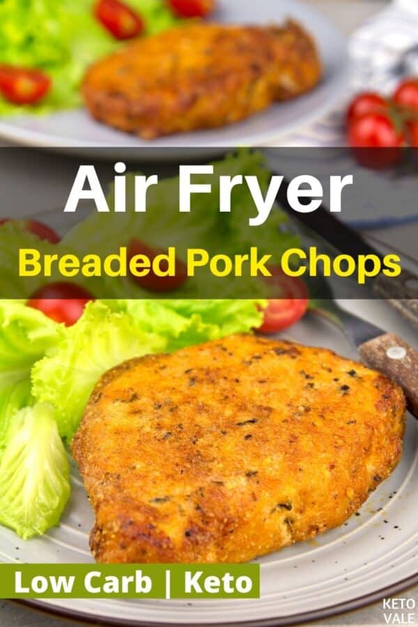 Crispy Air Fryer Keto Breaded Pork Chops Low Carb Recipe KetoVale