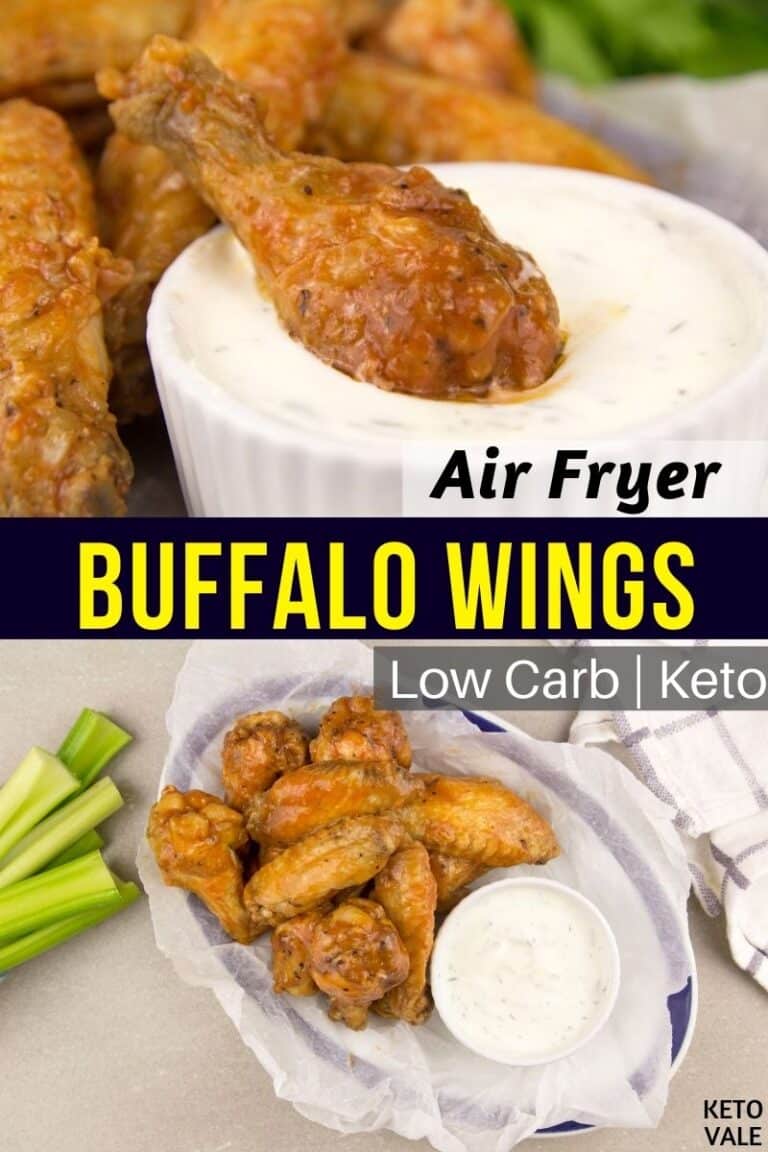 Easiest Keto Air Fryer Buffalo Wings Low Carb Recipe (1 Net Carb