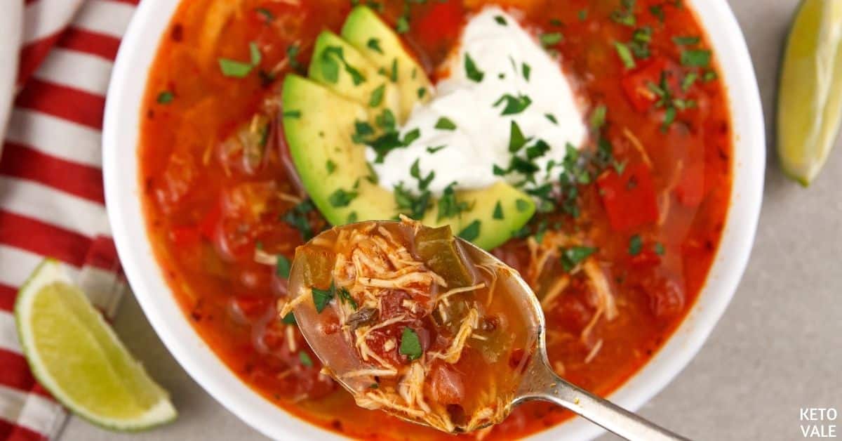 Keto Instant Pot Chicken Fajita Soup Low Carb Recipe KetoVale
