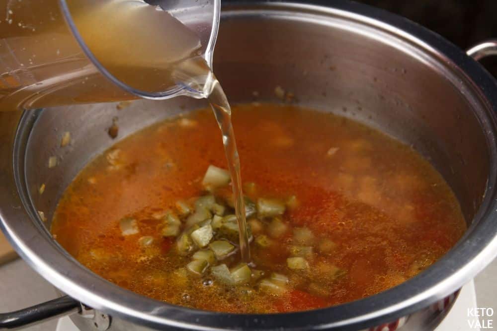 add beef broth to hamburger soup